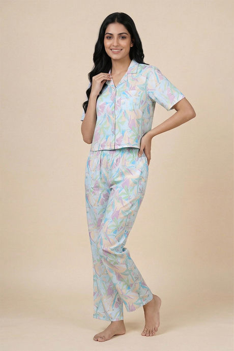 Zivame Woven Loungewear Set - Ice Water — image 2